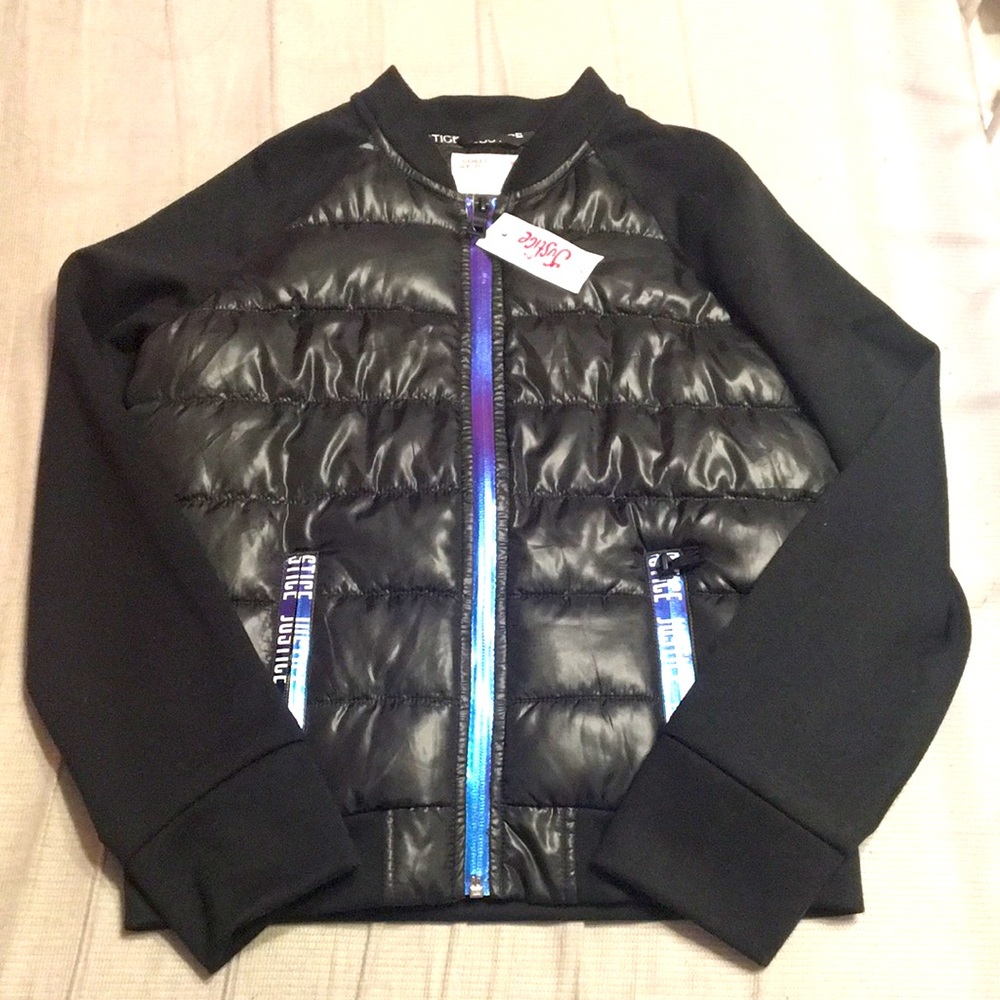 Justice fabric and puffer light jacket